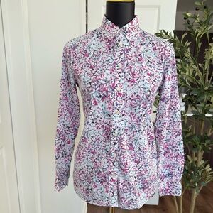 Banana Republic Pink and Blue Floral Shirt size Xs